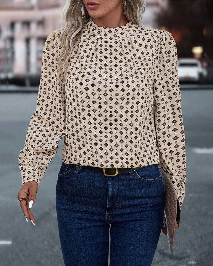 Mehitable | Blusa de mujer de manga larga con estampado - vestido de noche