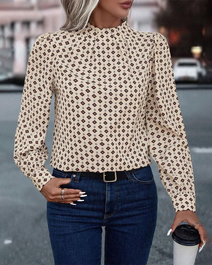 Mehitable | Blusa de mujer de manga larga con estampado - vestido de noche