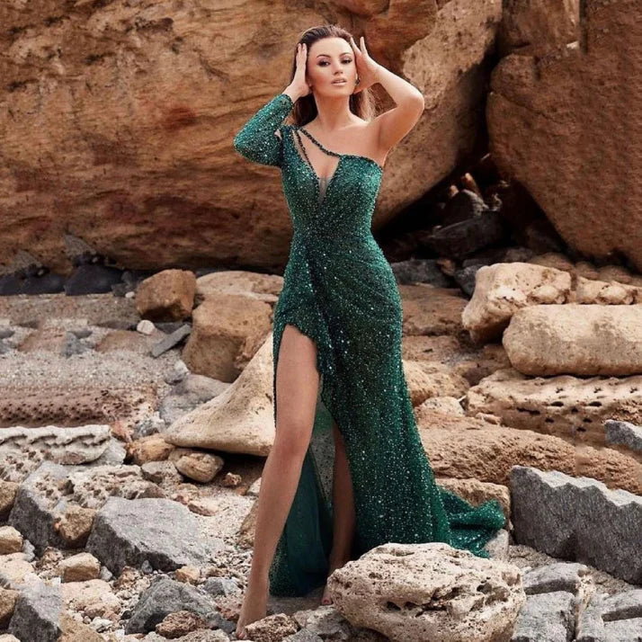 Millicent – Vestido de noche elegante para mujer con corte asimétrico