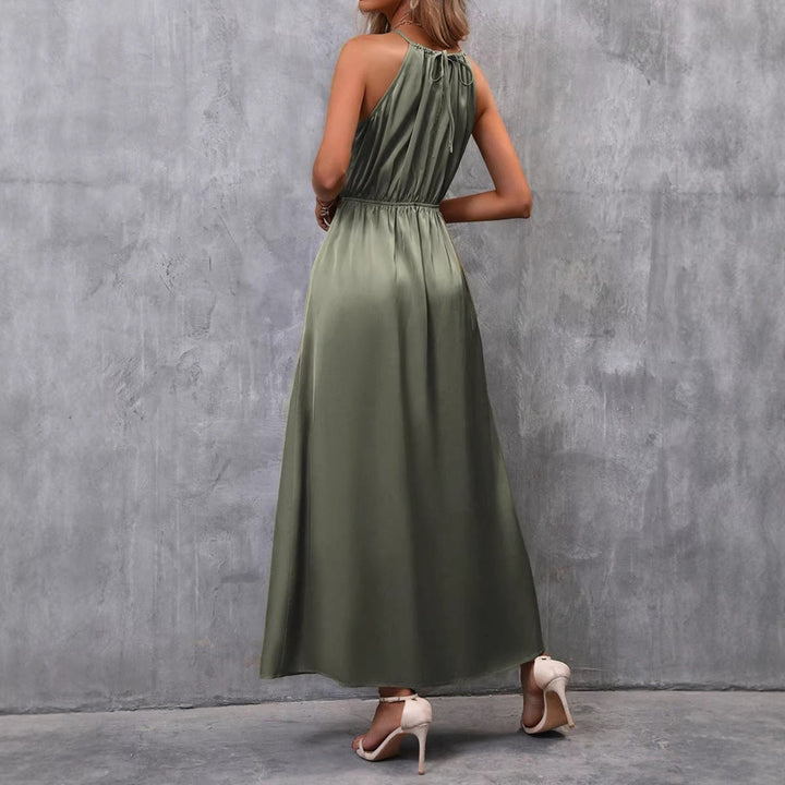 Heather | vestido maxi femenino con elegante abertura y top atado