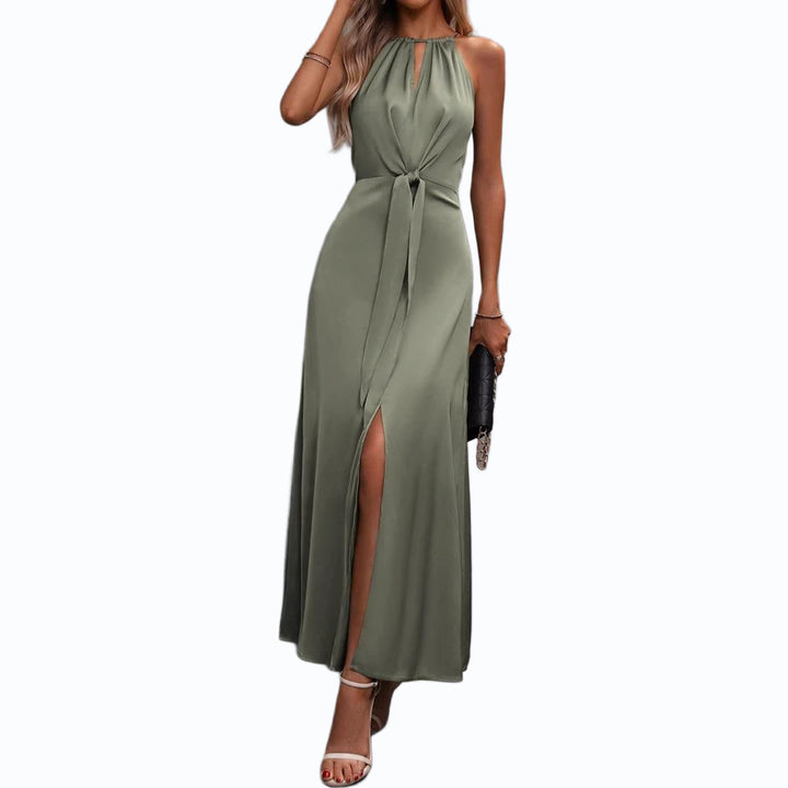 Heather | vestido maxi femenino con elegante abertura y top atado