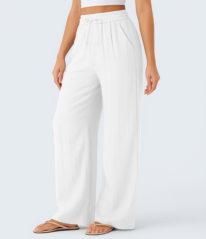 Charlaine | Pantalones de lino cómodos y transpirables con elegantes perneras