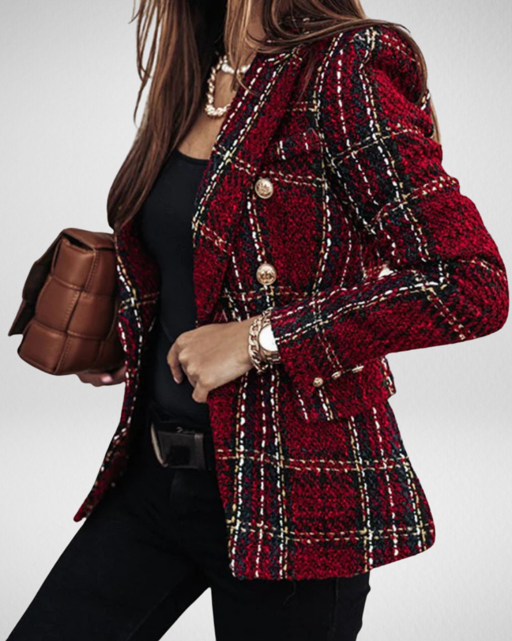 Clara | Saco de mujer elegante a cuadros