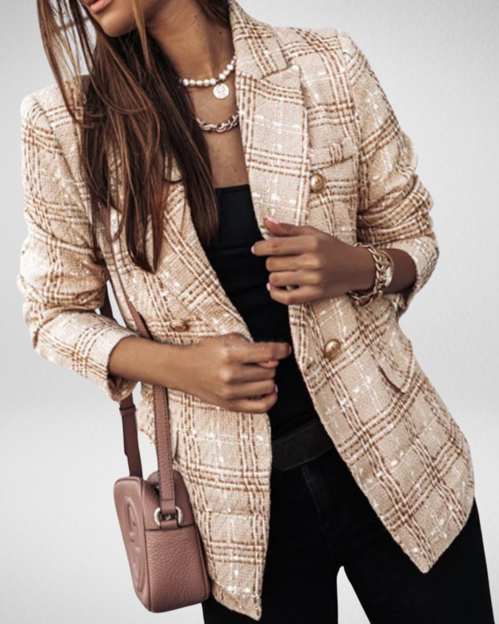 Clara | Saco de mujer elegante a cuadros