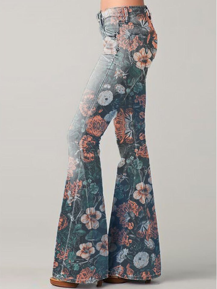 Lunessa - Jeans de Mujer de Campana con Cintura Alta | Estilo Boho Retro