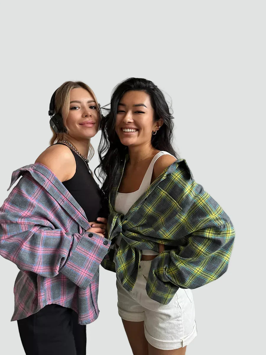 Helen | camisa de mujer de franela oversized a cuadros para otoño