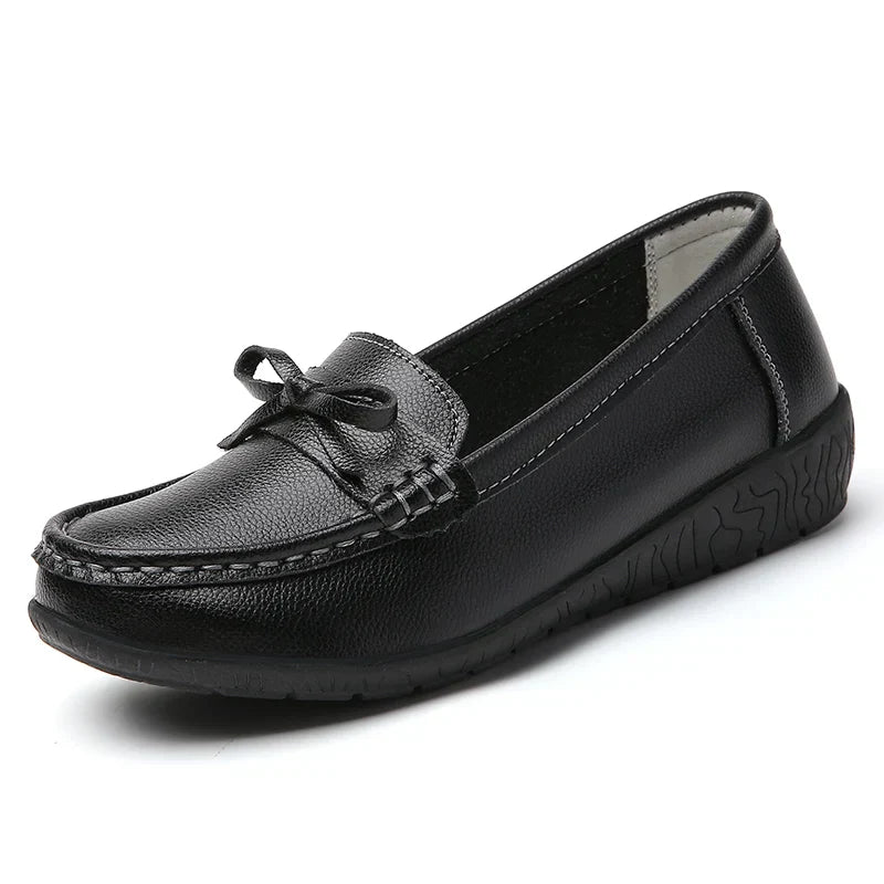 Harper - Mocasines ortopédicos para mujer - zapatos de media altura de cuero con lazo