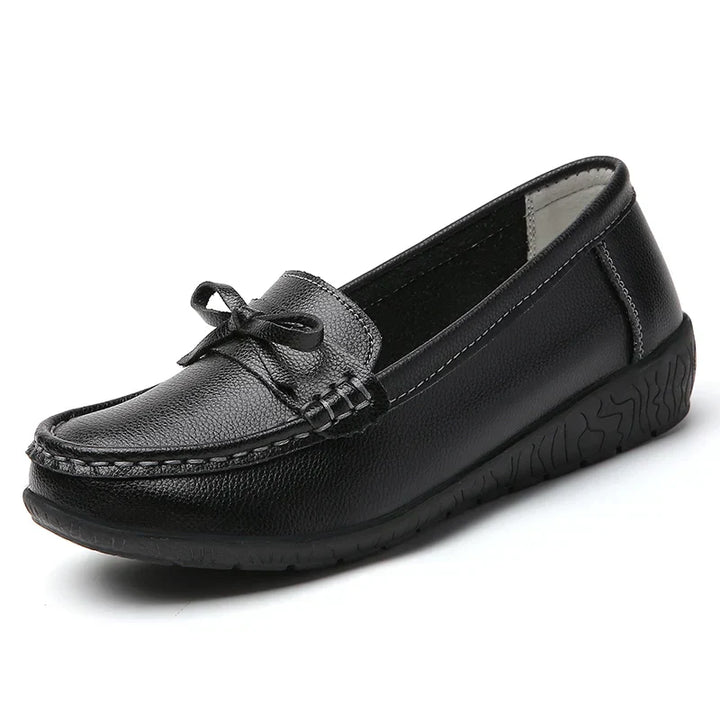 Harper - Mocasines ortopédicos para mujer - zapatos de media altura de cuero con lazo