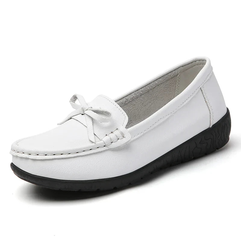 Harper - Mocasines ortopédicos para mujer - zapatos de media altura de cuero con lazo