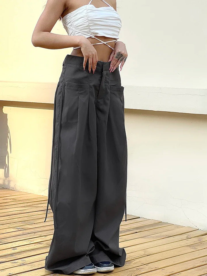 Lunara - Pantalones Anchos de Mujer con Cintura Alta