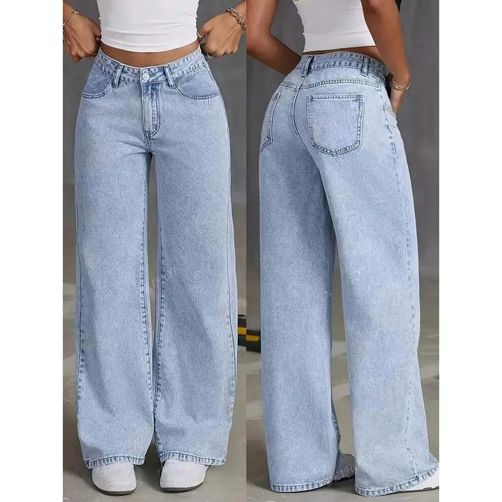Netty | jeans para mujer de pierna ancha, pantalones modernos y elegantes