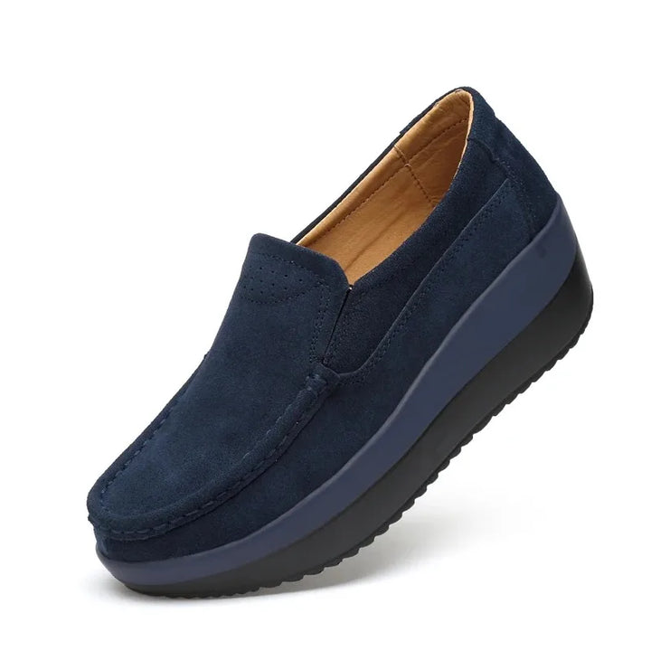 Lunaris - Zapatos ortopédicos de mujer slip-on con cuña – cómodos zapatos de media suela con suela blanda