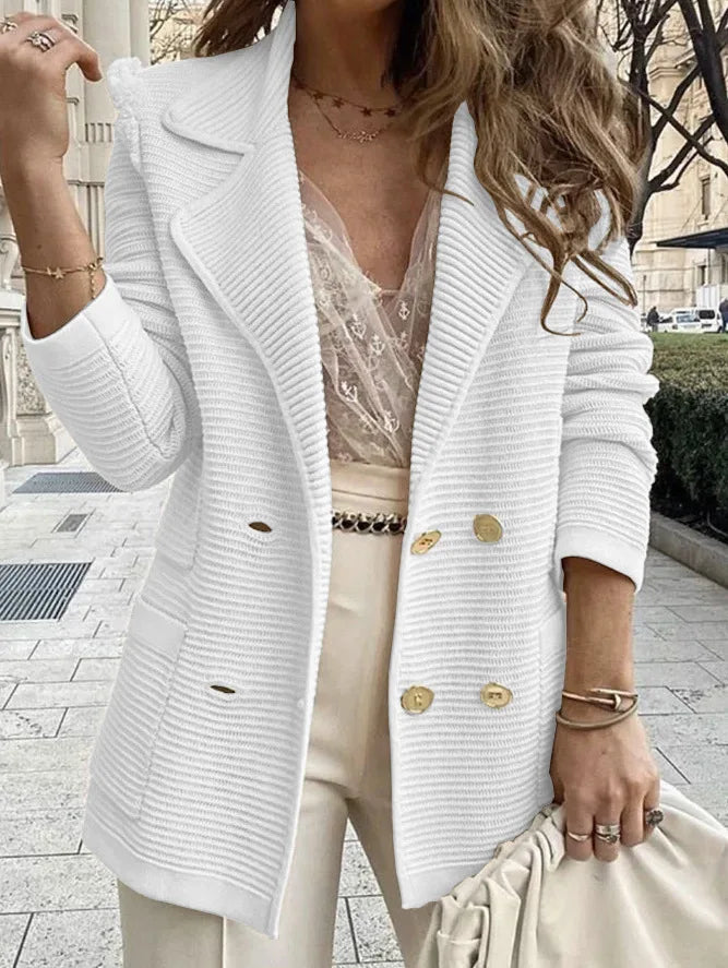 Marquelia - Blazer elegante para mujer con doble cierre de botones
