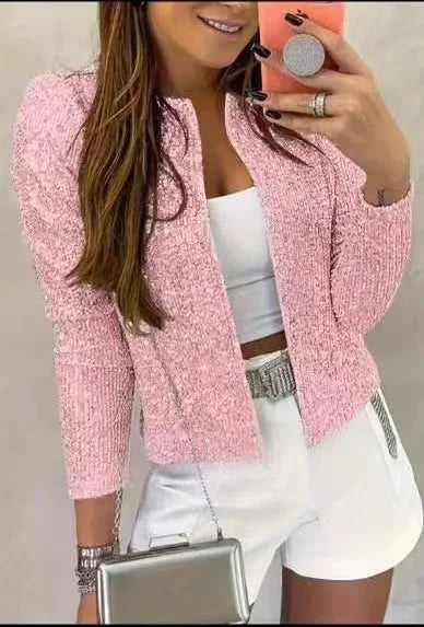Vespera - Chaqueta de mujer con lentejuelas y manga larga