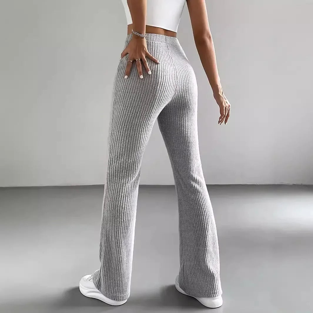 Bianka - Pantalones deportivos de mujer de punto acampanados