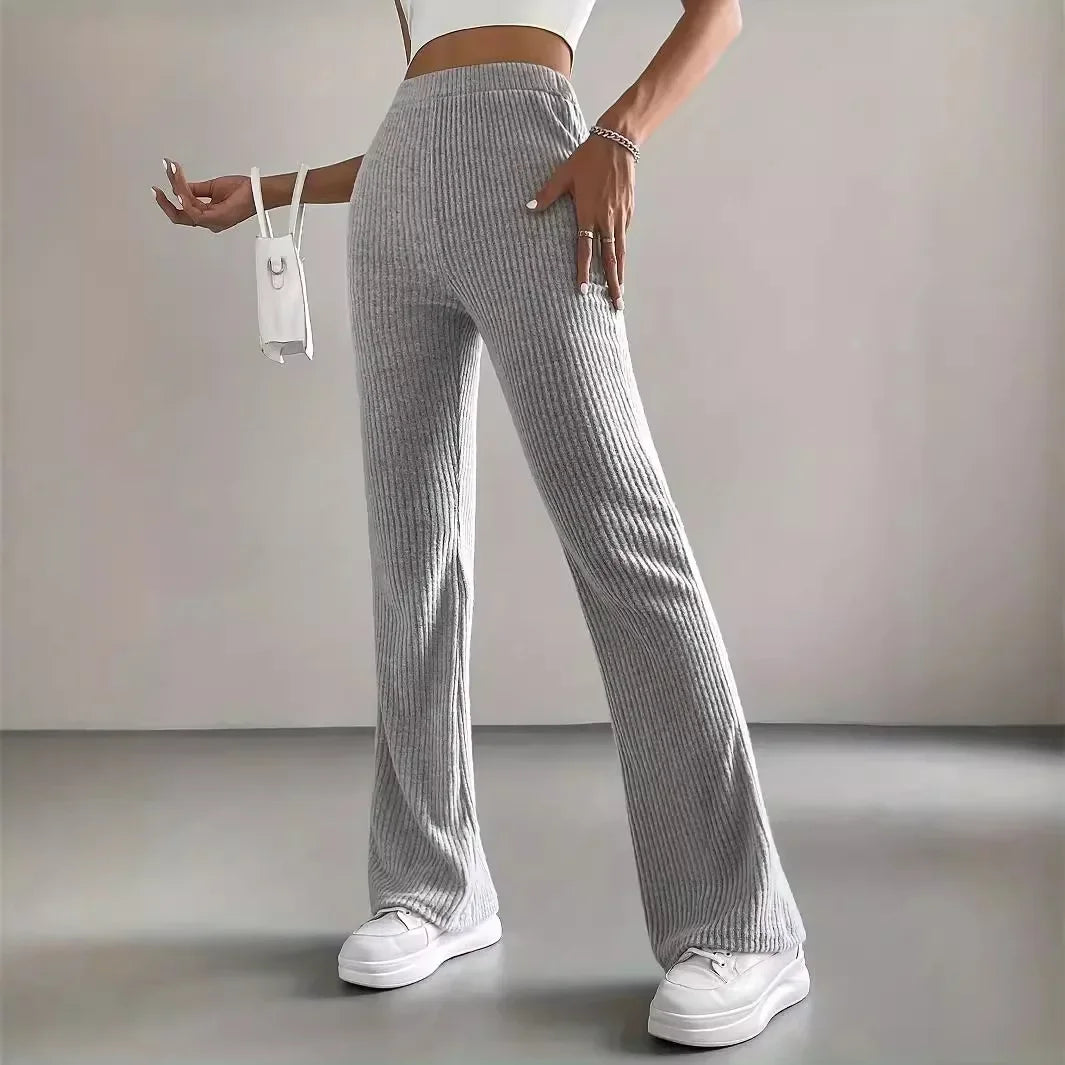 Bianka - Pantalones deportivos de mujer de punto acampanados