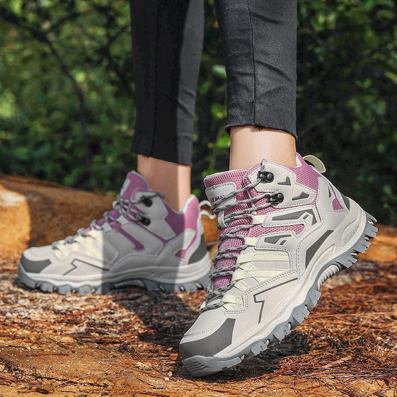 Thalina - Botas de trekking unisex para exteriores – impermeables, amortiguadoras, con caña alta