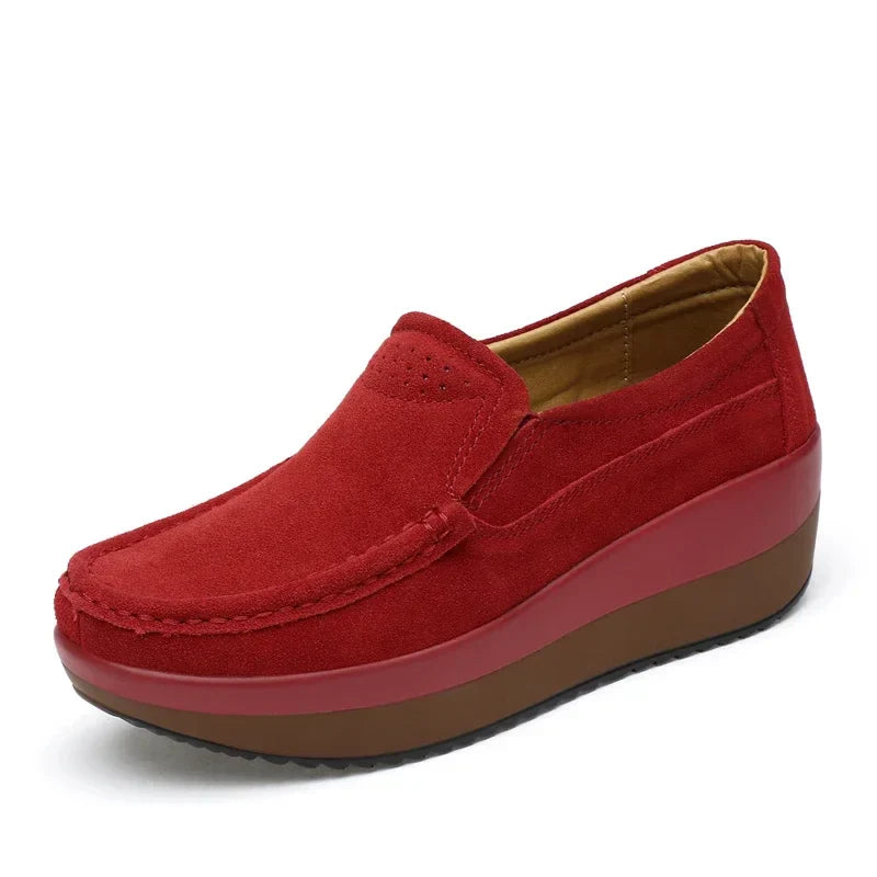Lunaris - Zapatos ortopédicos de mujer slip-on con cuña – cómodos zapatos de media suela con suela blanda