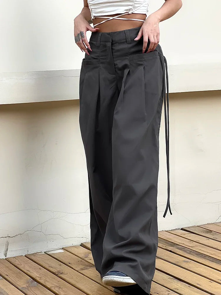 Lunara - Pantalones Anchos de Mujer con Cintura Alta