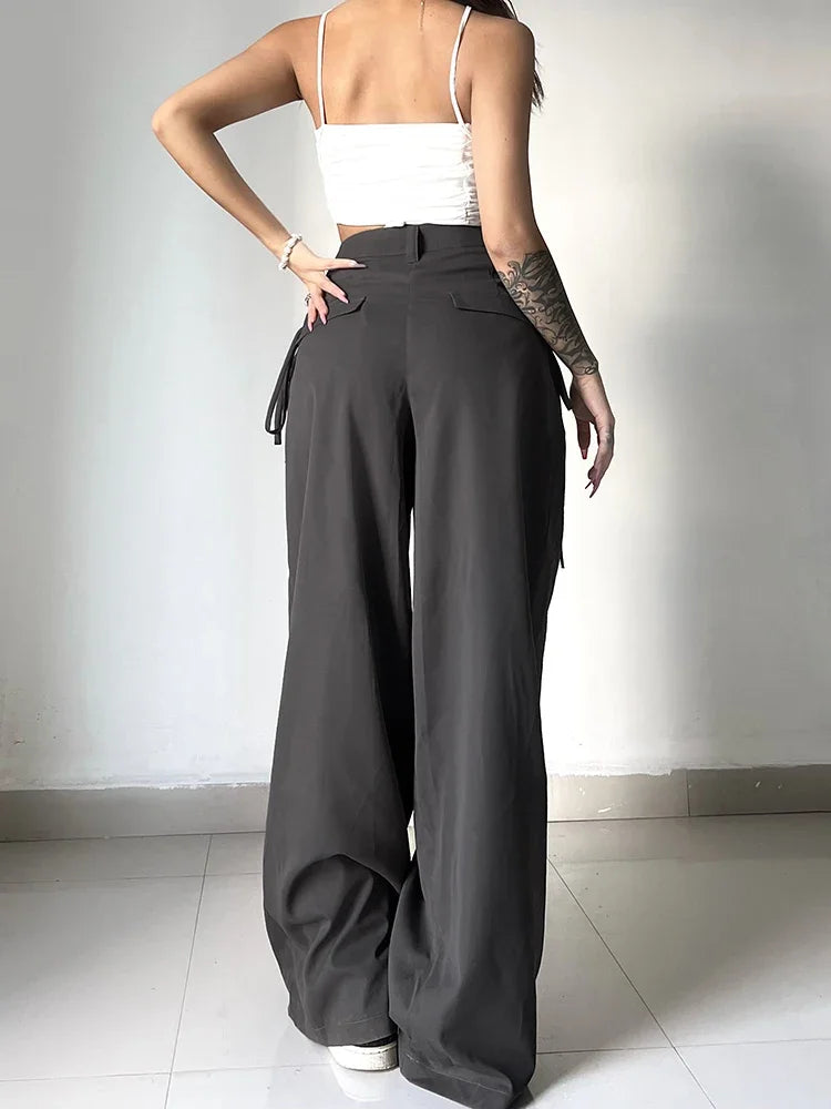 Lunara - Pantalones Anchos de Mujer con Cintura Alta