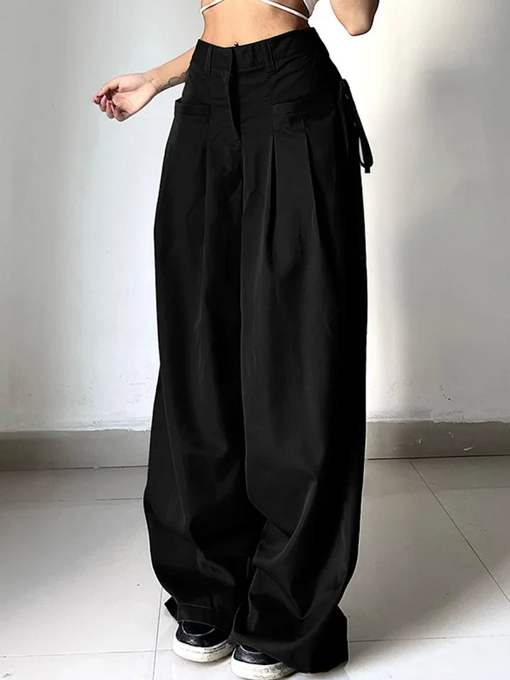 Lunara - Pantalones Anchos de Mujer con Cintura Alta