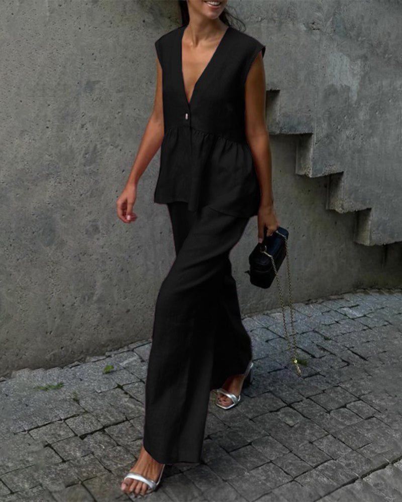 Persis | Conjunto casual de mujer con top de tirantes