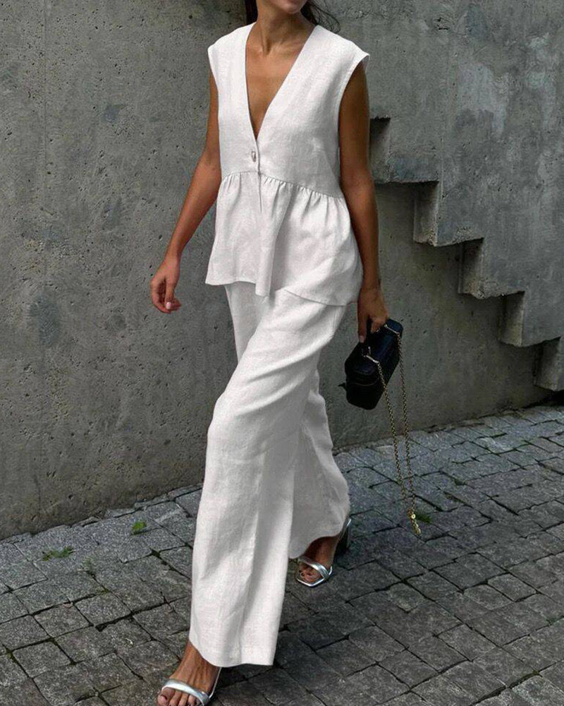 Persis | Conjunto casual de mujer con top de tirantes