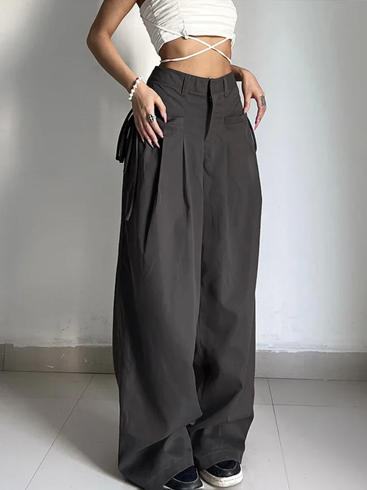 Lunara - Pantalones Anchos de Mujer con Cintura Alta