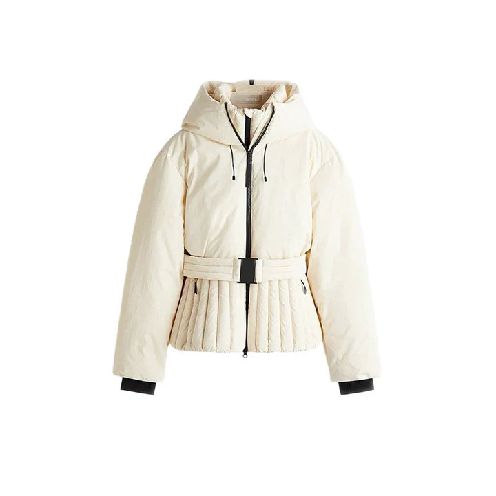 Glenda - Chaqueta de esquí impermeable con capucha desmontable y corte ajustado para mujeres