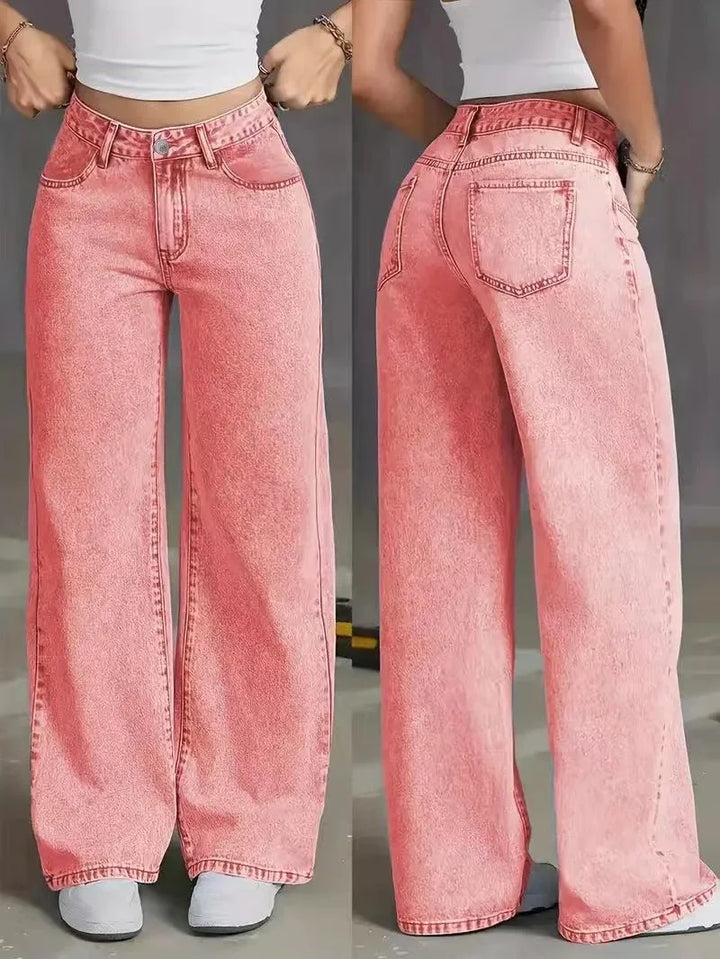 Netty | jeans para mujer de pierna ancha, pantalones modernos y elegantes
