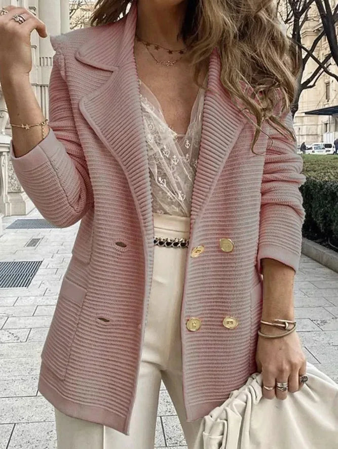 Marquelia - Blazer elegante para mujer con doble cierre de botones