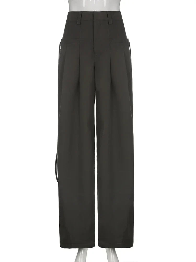 Lunara - Pantalones Anchos de Mujer con Cintura Alta