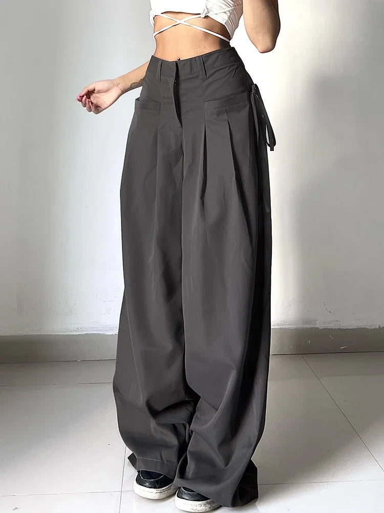 Lunara - Pantalones Anchos de Mujer con Cintura Alta