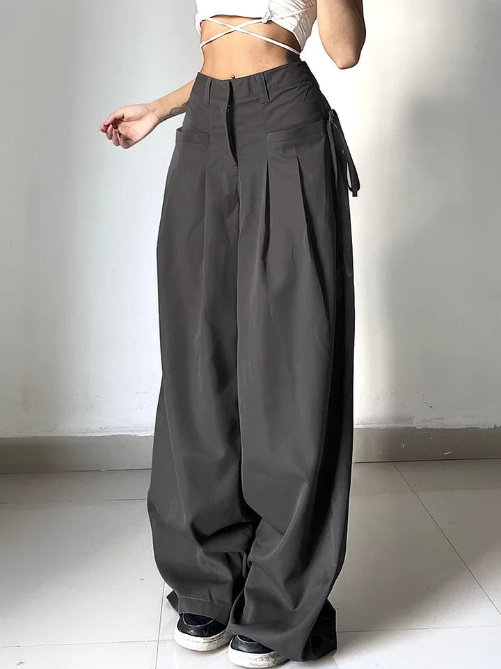 Lunara - Pantalones Anchos de Mujer con Cintura Alta