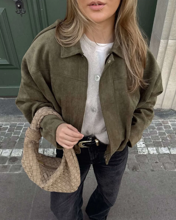 Bertha– Chaqueta de Ante Oversize para Mujer