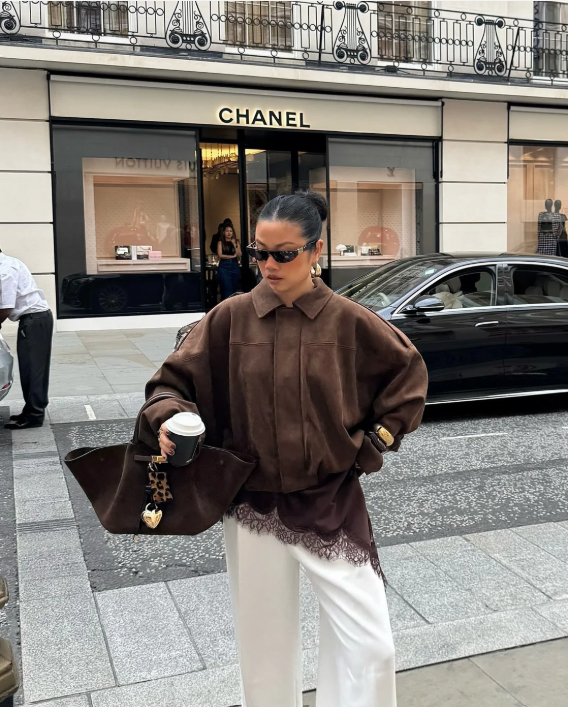 Bertha– Chaqueta de Ante Oversize para Mujer