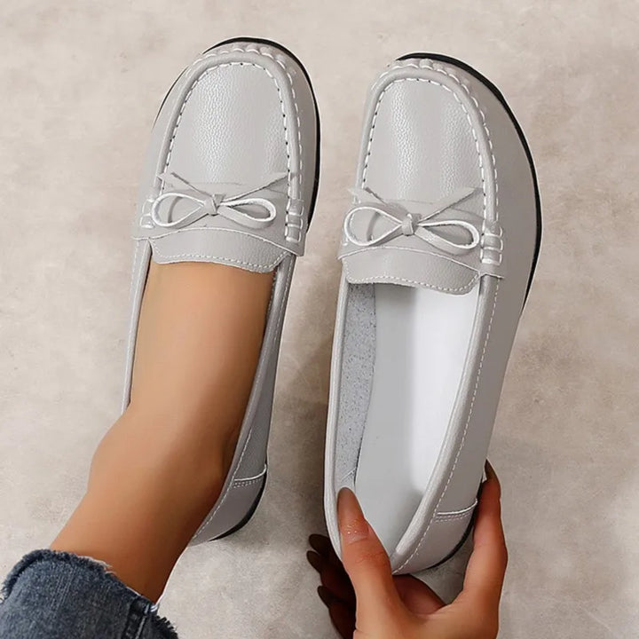 Harper - Mocasines ortopédicos para mujer - zapatos de media altura de cuero con lazo