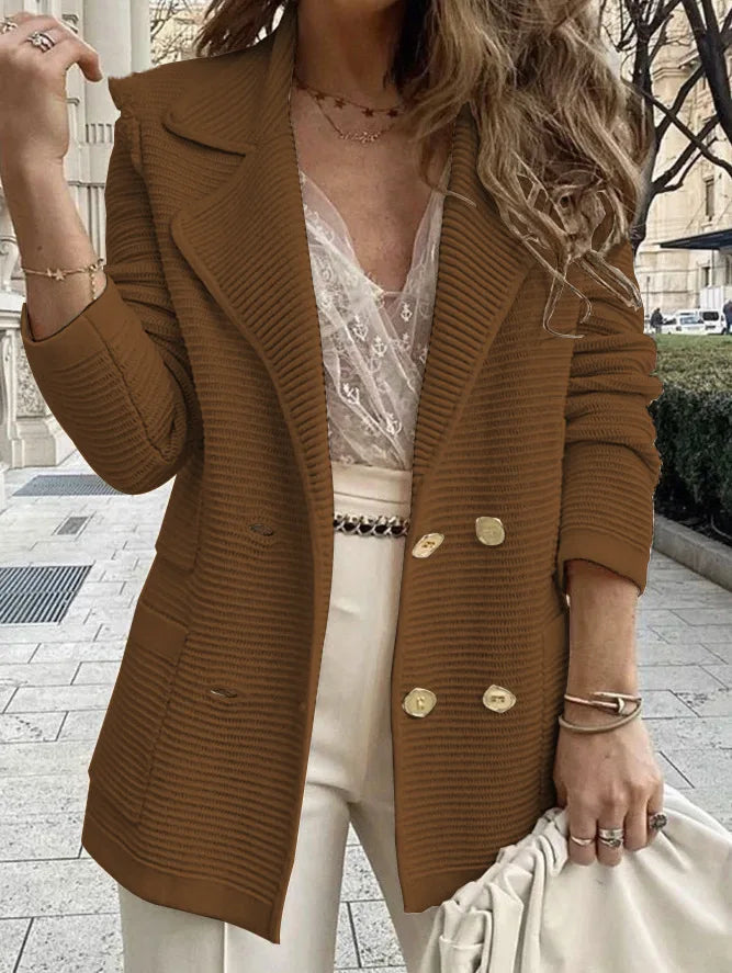 Marquelia - Blazer elegante para mujer con doble cierre de botones