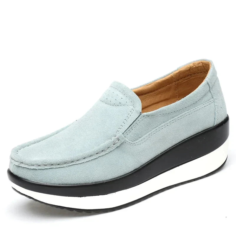 Lunaris - Zapatos ortopédicos de mujer slip-on con cuña – cómodos zapatos de media suela con suela blanda