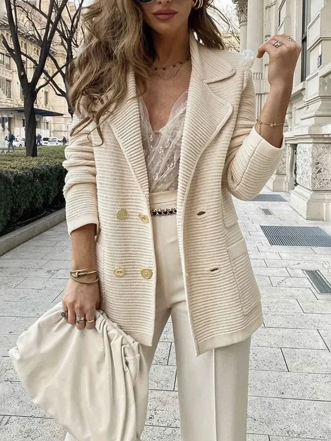 Marquelia - Blazer elegante para mujer con doble cierre de botones