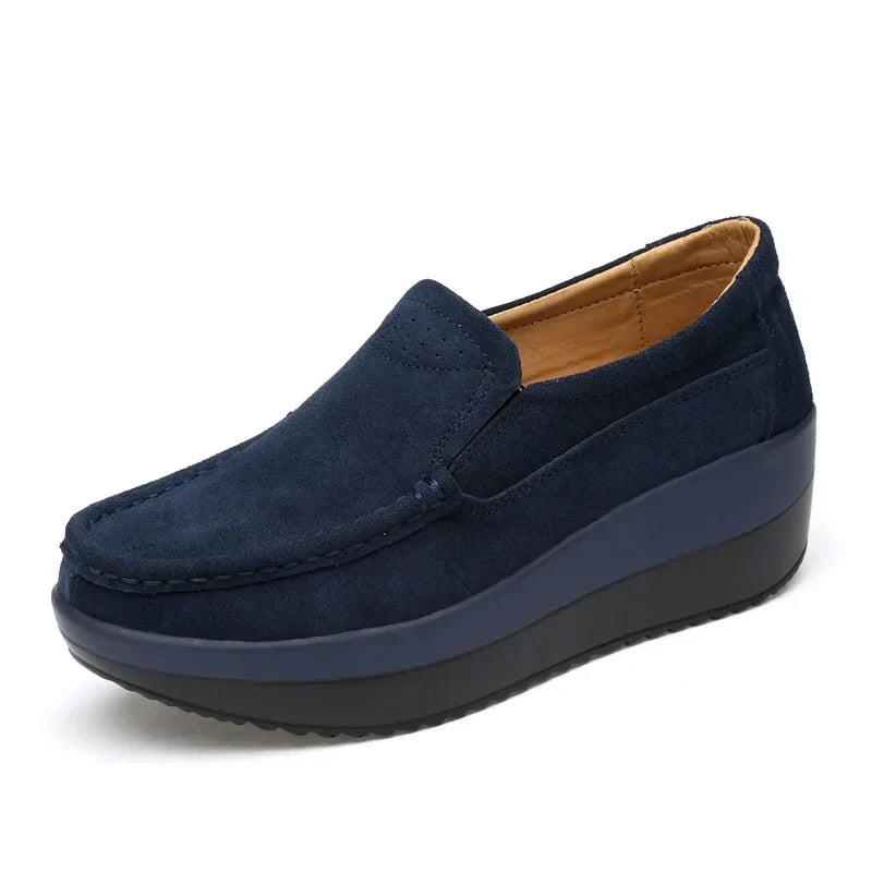 Lunaris - Zapatos ortopédicos de mujer slip-on con cuña – cómodos zapatos de media suela con suela blanda
