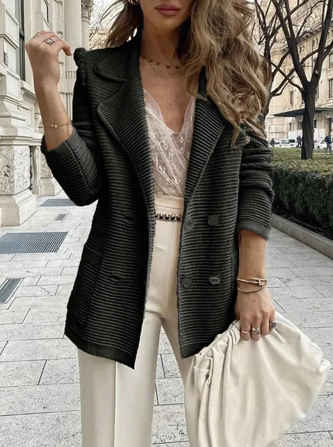 Marquelia - Blazer elegante para mujer con doble cierre de botones