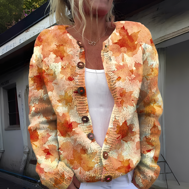 Rita | Cárdigan de mujer elegante y cálido con diseño floral