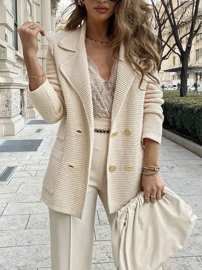 Marquelia - Blazer elegante para mujer con doble cierre de botones