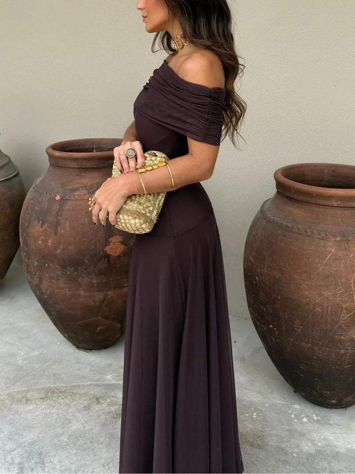 Posy | Vestido de mujer estilo español maxi con hombros al descubierto