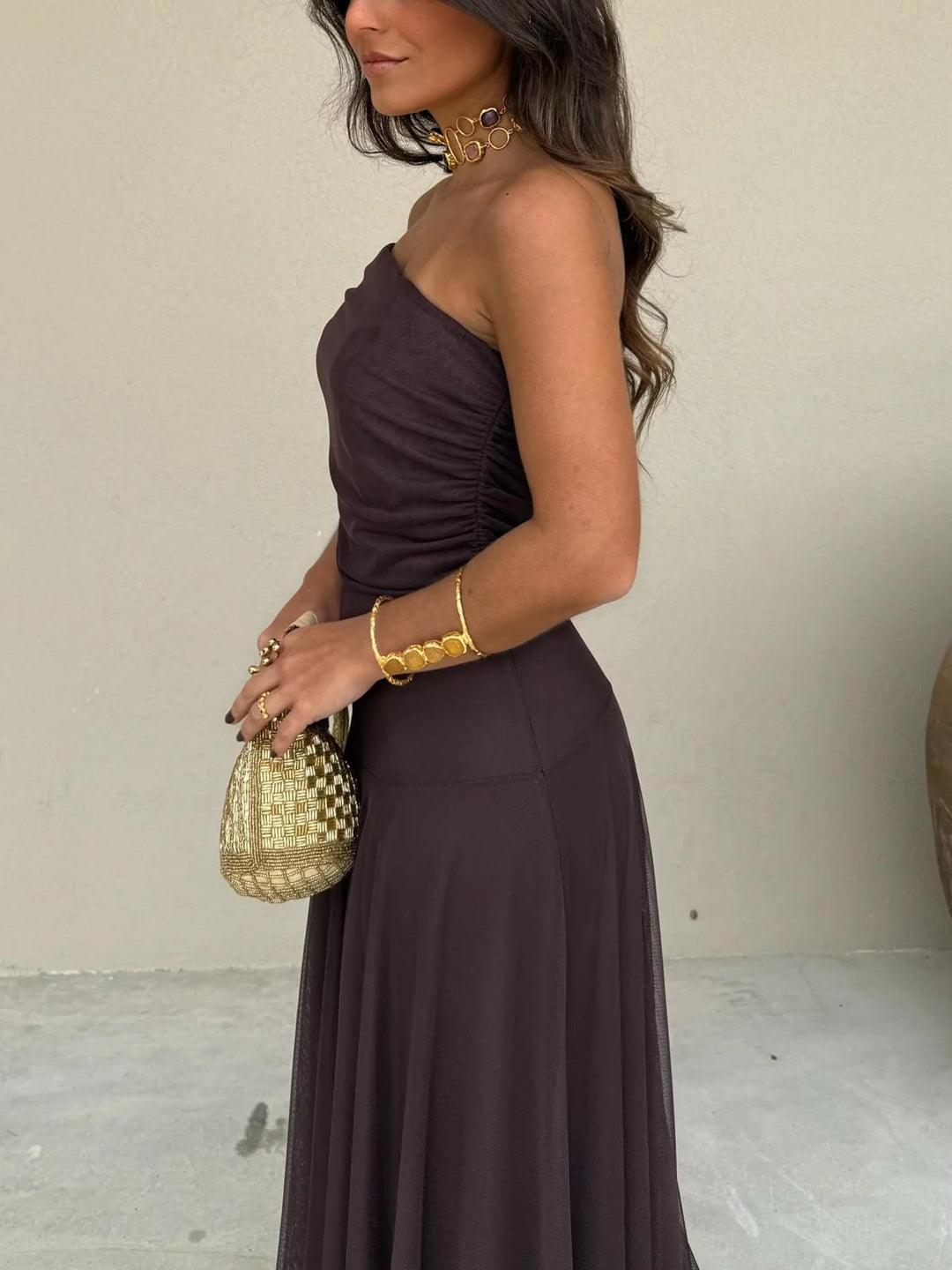 Posy | Vestido de mujer estilo español maxi con hombros al descubierto