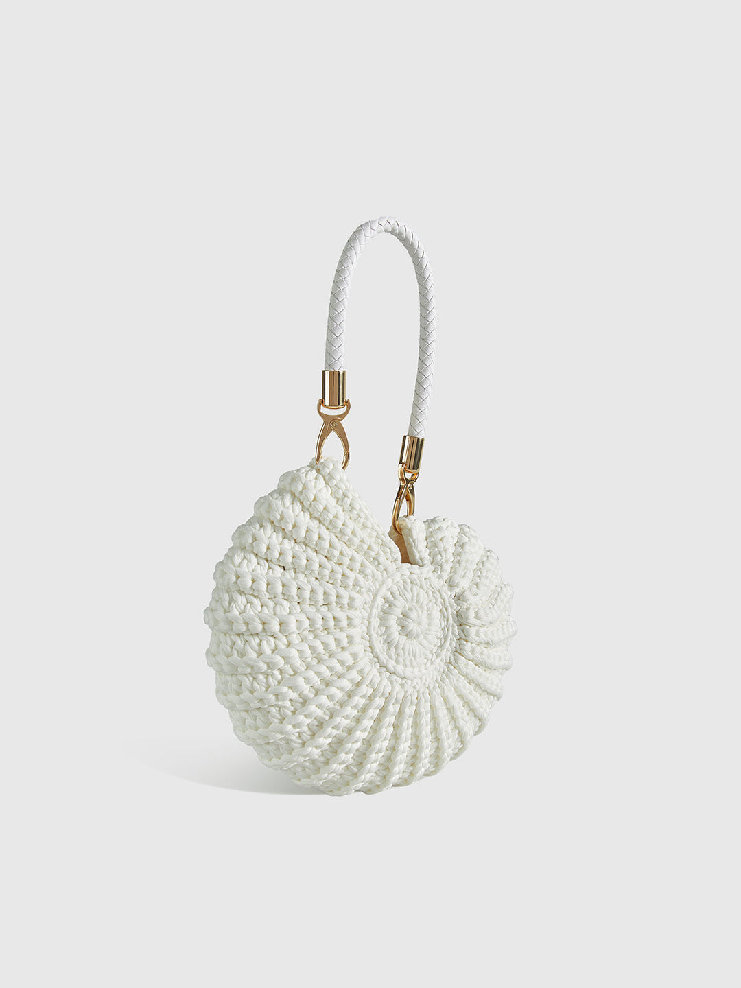 Davina | Bolso redondo trenzado con asa, elegante y moderno