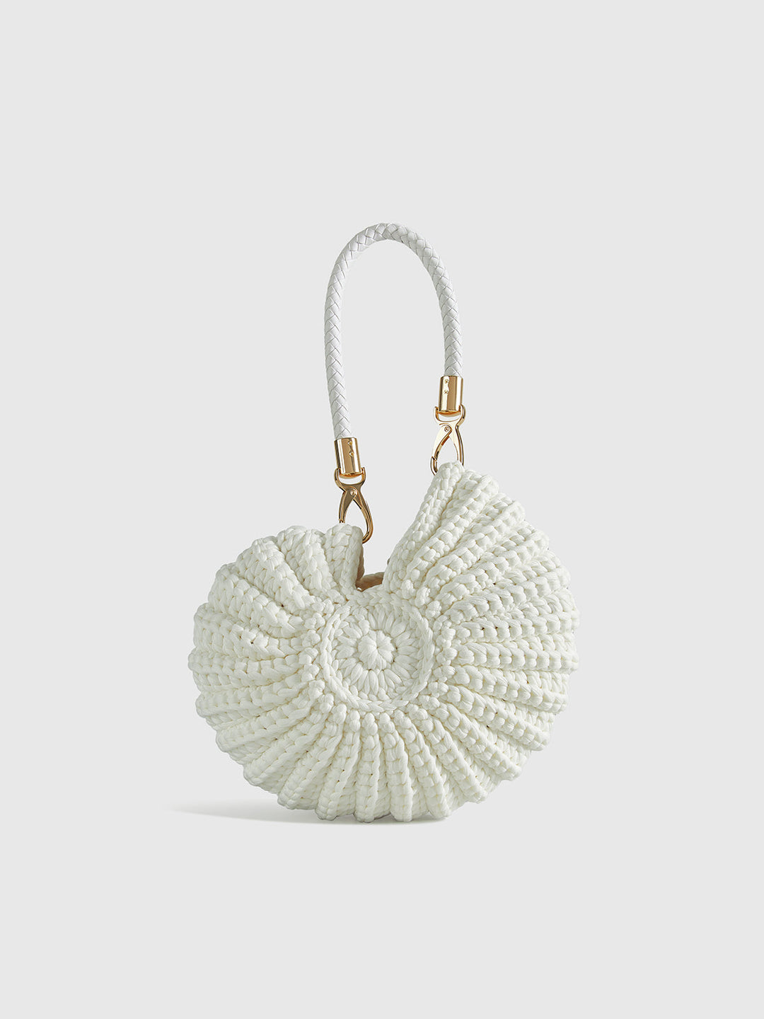 Davina | Bolso redondo trenzado con asa, elegante y moderno