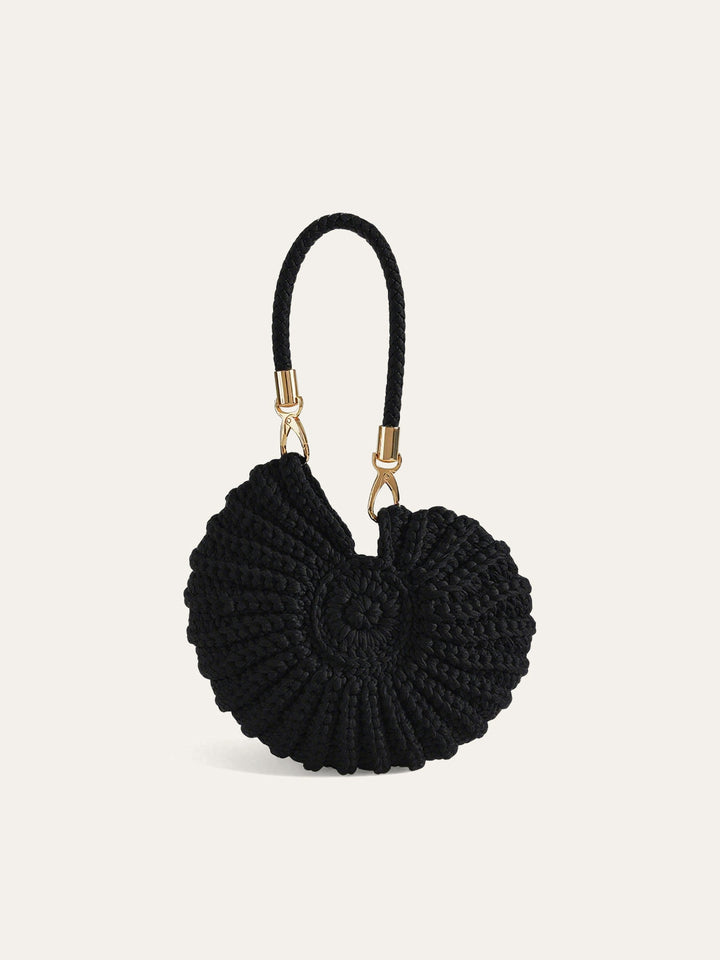 Davina | Bolso redondo trenzado con asa, elegante y moderno