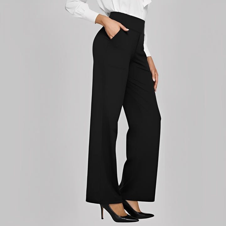 Carolina | Pantalones de mujer de corte recto de material elástico